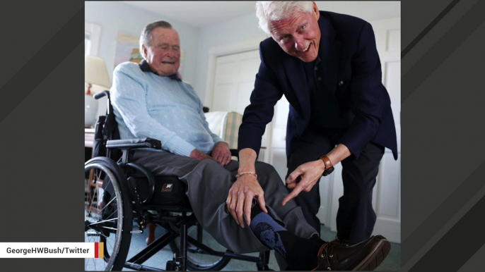 George H.W. Bush Shows Off His 'Bill Clinton' Socks In Viral Photo