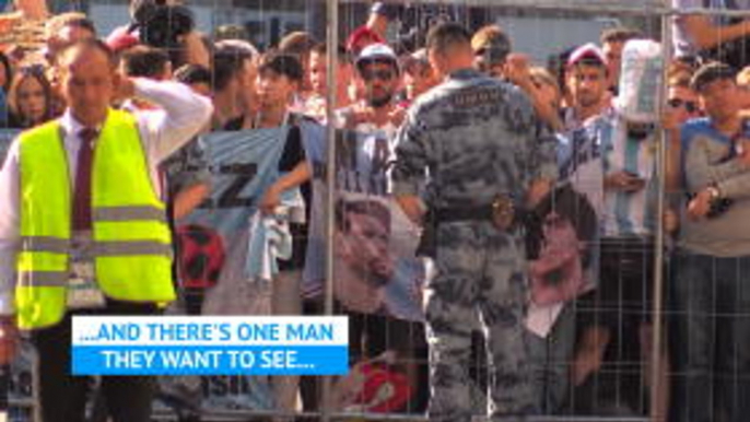 Behind the Scenes - Argentina fans await Messi arrival ahead of France clash