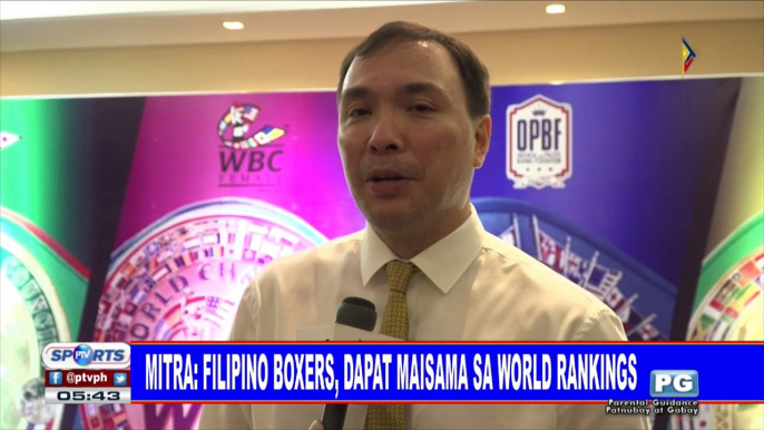 Mitra: Filipino boxers, dapat maisama sa world rankings