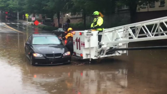 Man Rescued from Car Trapped in Atlanta Floodwaters