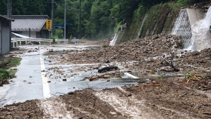 Emergency Warning Issued in Gifu After Torrential Rain Causes Flooding, Mudslides