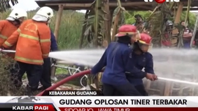 Gudang Oplosan Tiner di Waru Terbakar