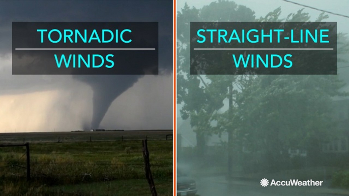 Difference between tornadic winds and straight-line winds