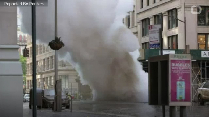 New York steam pipe explosion creates urban geyser, no injuries