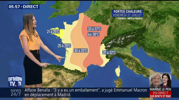 Les orages arrivent par l'ouest ce vendredi mais il fera toujours très chaud