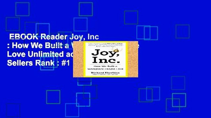 EBOOK Reader Joy, Inc : How We Built a Workplace People Love Unlimited acces Best Sellers Rank : #1