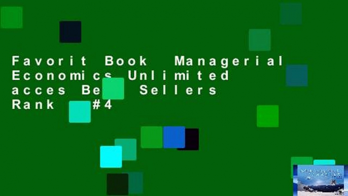 Favorit Book  Managerial Economics Unlimited acces Best Sellers Rank : #4