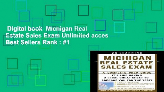 Digital book  Michigan Real Estate Sales Exam Unlimited acces Best Sellers Rank : #1