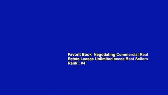 Favorit Book  Negotiating Commercial Real Estate Leases Unlimited acces Best Sellers Rank : #4