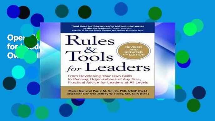 Open Ebook Rules and Tools for Leaders: From Developing Your Own Skills to Running Organizations