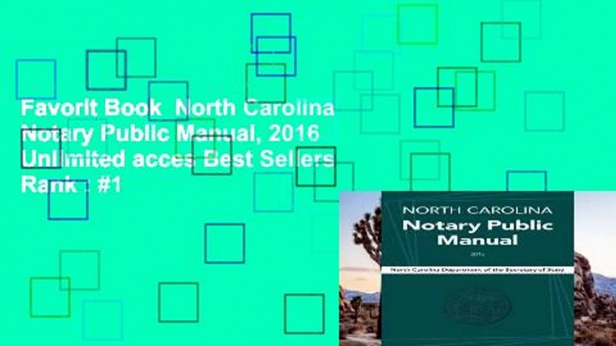 Favorit Book  North Carolina Notary Public Manual, 2016 Unlimited acces Best Sellers Rank : #1