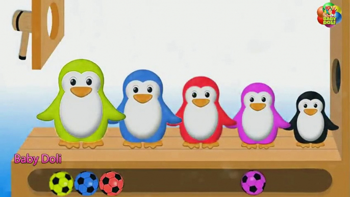 Learn Colors with Penguin Wooden Hammer for Children Kids Toddlers Colorful Penguin Colour
