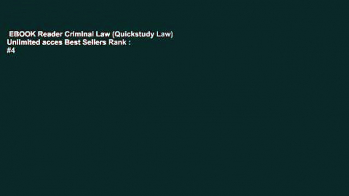 EBOOK Reader Criminal Law (Quickstudy Law) Unlimited acces Best Sellers Rank : #4