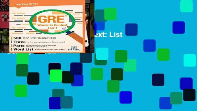 View GRE Words In Context: List 1: Volume 13 (Test Prep Series) Ebook