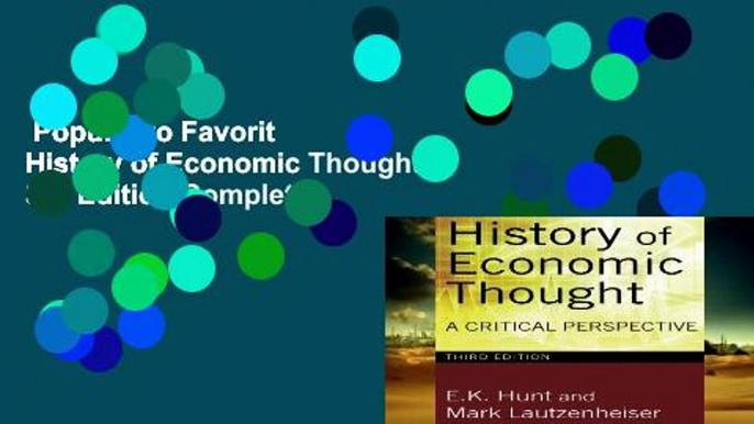 Popular to Favorit  History of Economic Thought, 3rd Edition Complete