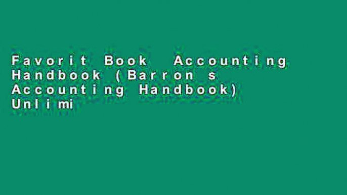 Favorit Book  Accounting Handbook (Barron s Accounting Handbook) Unlimited acces Best Sellers Rank