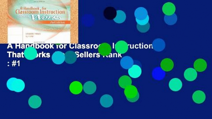 Popular to Favorit  A Handbook for Classroom Instruction That Works  Best Sellers Rank : #1