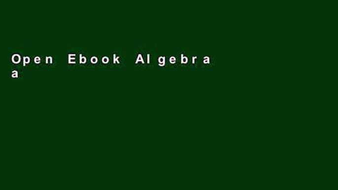 Open Ebook Algebra and Geometry (Math Sense) online