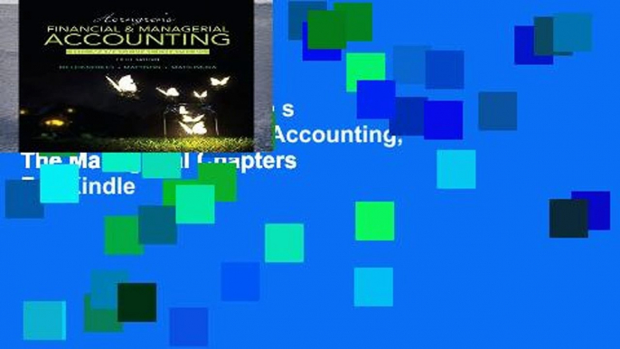 Full version  Horngren s Financial   Managerial Accounting, The Managerial Chapters  For Kindle