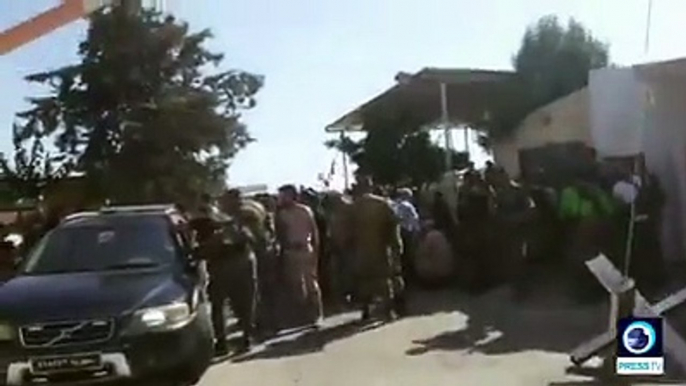 Army, allied forces raise Syrian flag at Quneitra Crossing on the Syrian side of the occupied Golan Heights, just close to Israel