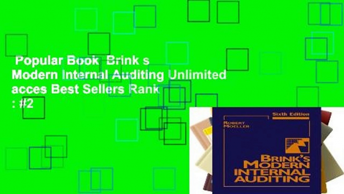 Popular Book  Brink s Modern Internal Auditing Unlimited acces Best Sellers Rank : #2