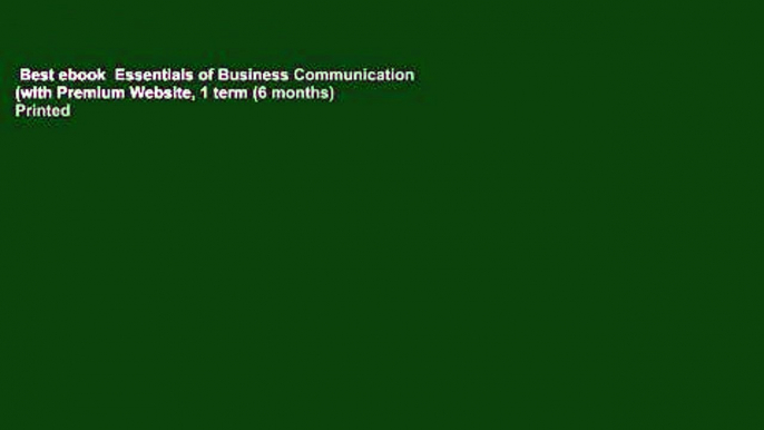 Best ebook  Essentials of Business Communication (with Premium Website, 1 term (6 months) Printed