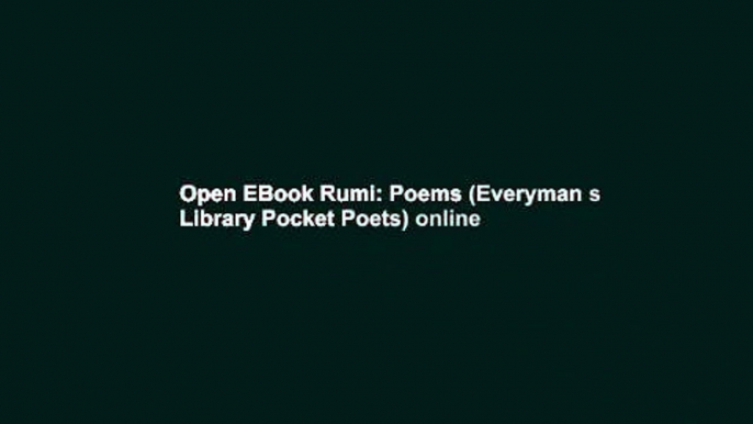 Open EBook Rumi: Poems (Everyman s Library Pocket Poets) online