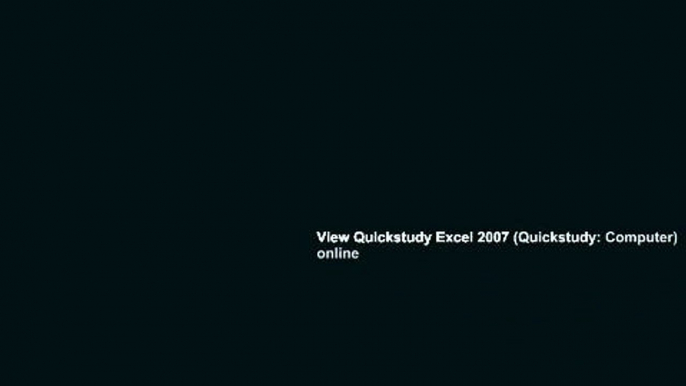 View Quickstudy Excel 2007 (Quickstudy: Computer) online