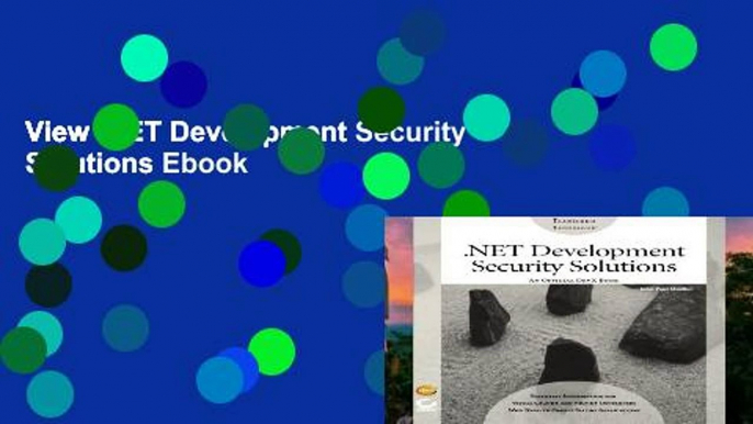 View .NET Development Security Solutions Ebook