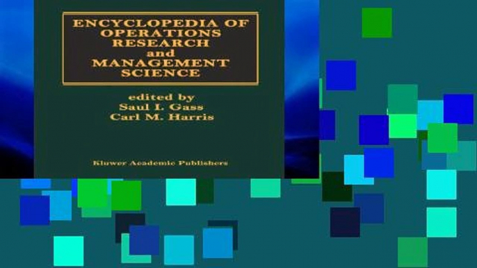 New E-Book Encyclopedia of Operations Research and Management Science any format