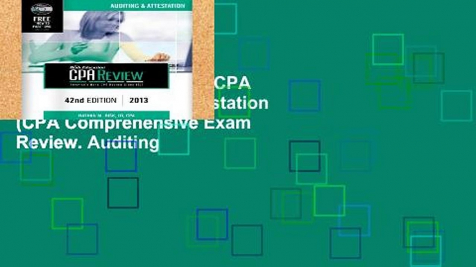 About For Books  Bisk CPA Review: Auditing   Attestation (CPA Comprehensive Exam Review. Auditing