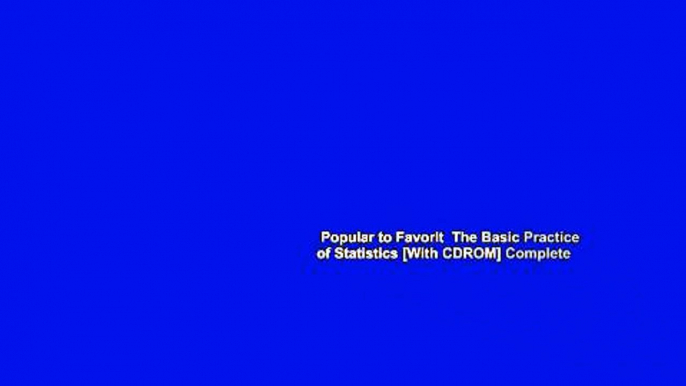 Popular to Favorit  The Basic Practice of Statistics [With CDROM] Complete