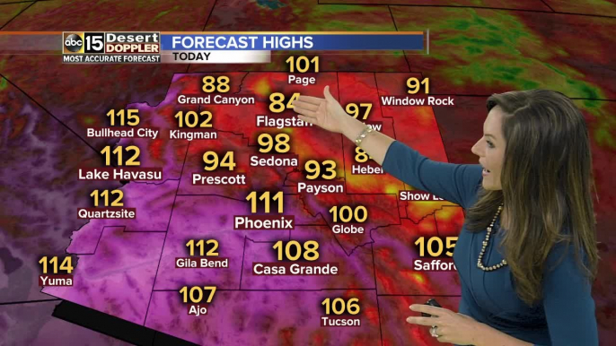 Dry heat moves back into Valley Saturday