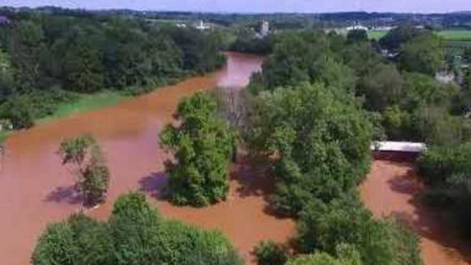 Heavy Rain Causes Flooding in Lititz, Pennsylvania