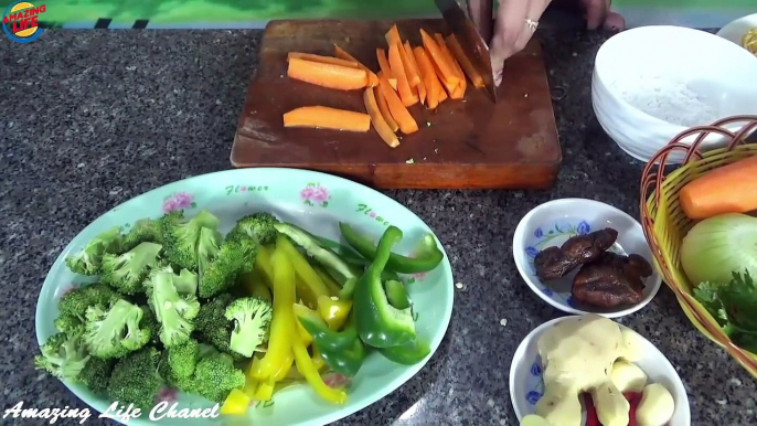 Amazing Life - Chicken and vegetable stir fry Noodles recipe - Fried Noodles with Chicken