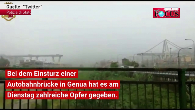 Bei dem Einsturz einer Autobahnbrücke in Genua hat es am Dienstag mindestens 11 Opfer gegeben. Zuvor hatte bereits die Feuerwehr mitgeteilt, dass "Autos und Las