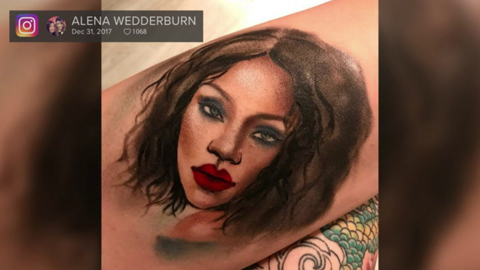 Woman Portraits Rihanna on Her Skin Using Fenty Beauty Products