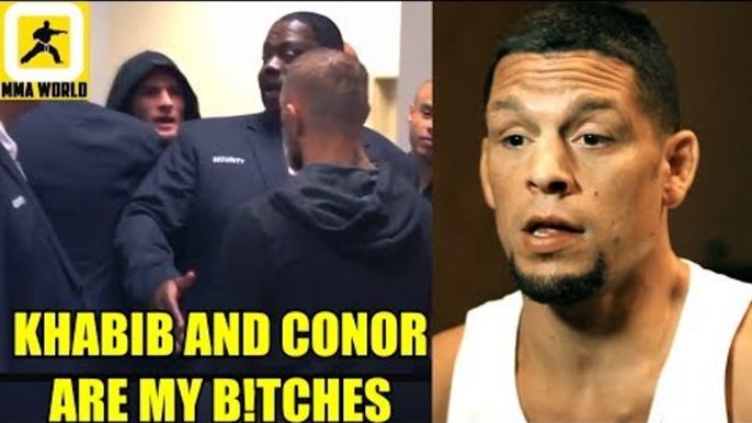 Nate Diaz Reacts to Conor Mcgregor vs Khabib getting announced for UFC 229,UFC 227 Weigh-ins