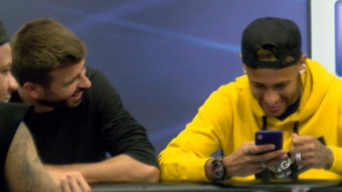 Pique and Neymar - a pair of jokers at poker event