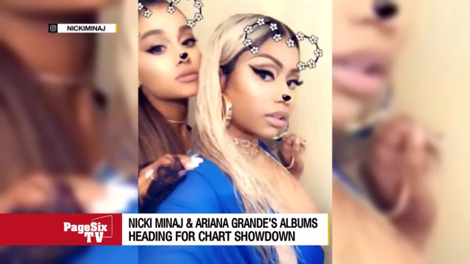 They say it's not a feud... sure, fine - we believe them! But, both @ArianaGrande and @NickiMinaj have new albums coming on the same day! So, whose record are you more excited for? #PageSixTV