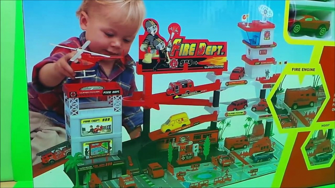 Mega Vancouver Fire Station Toy set #unboxing Fire engine, Helicopter + suv