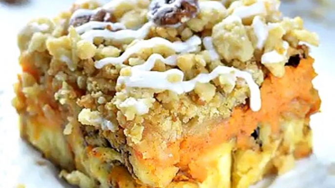 Pumpkin Pie Cinnamon Roll Casserole would be great as special, festive breakfast or brunch for Thanksgiving or Christmas, too.RECIPE HERE > innamon-roll-casser