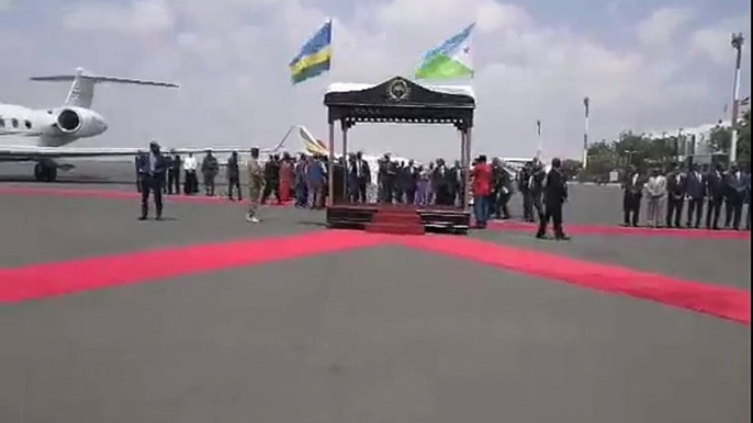 L'arrivée du Président Paul Kagame.