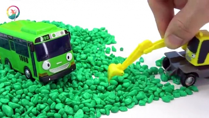 TAYO Buses are Playing with COLOR SAND! Lets Play & Learn COLORS with TAYO ♥ [토이위자드] TOY