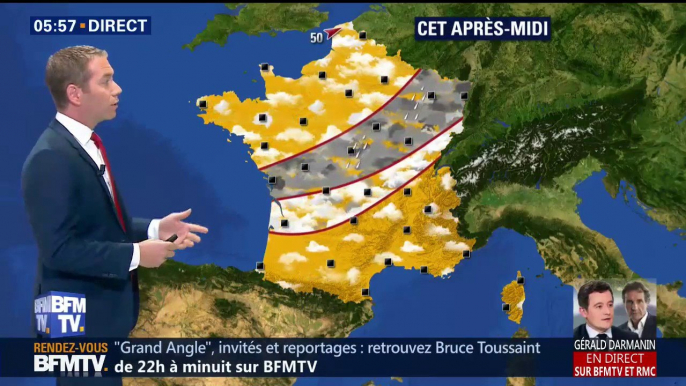 Des perturbations sur le nord du pays ce lundi matin avec des températures en hausse