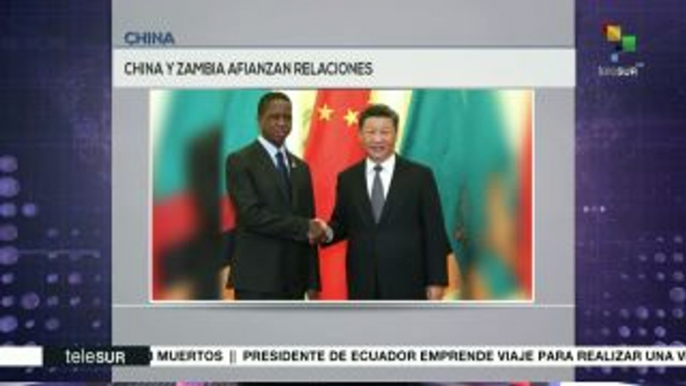 Xi Jinping se reúne con su homólogo zambiano Edgar Lungu