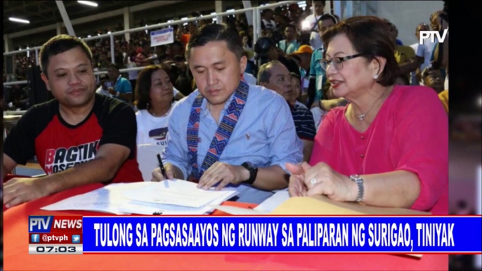 Tulong sa pagsasaayos ng runway sa paliparan ng Surigao, tiniyak