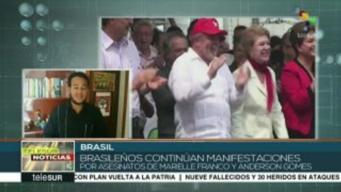 Brasileños mantienen movilizaciones en solidaridad con Lula