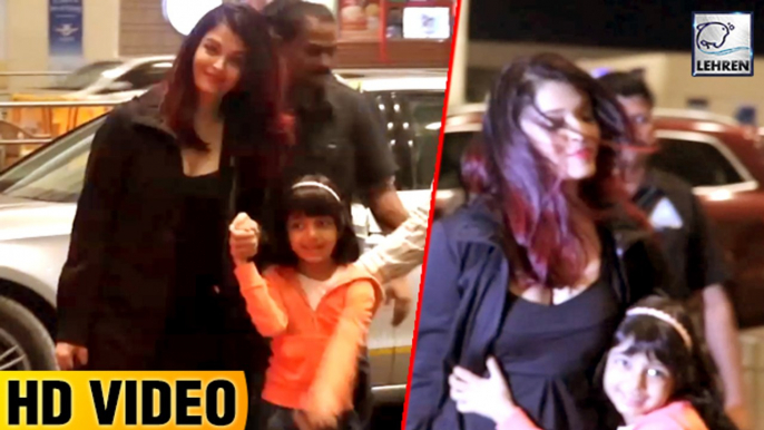 Aaradhya Bachchan Cutely Hugs Mom Aishwarya Rai Bachchan As They Return From The USA