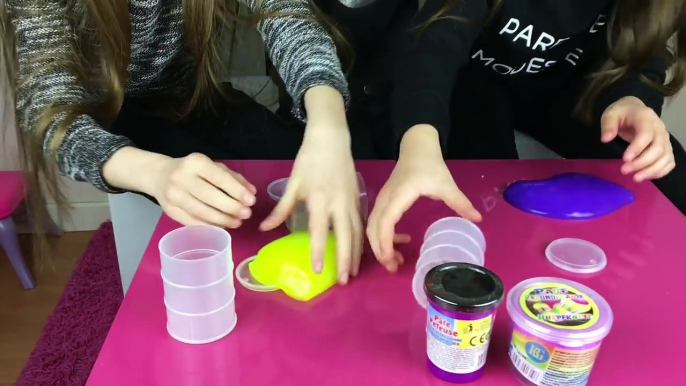 Lévanah et ses sœurs testent le SLIME, PÂTE PÉTEUSE, BALLE rebondissante ! Fous rires GARANTIS !